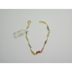 BRACCIALE ORO 18KT 750/°°° GIALLO E CRISTALLI COLORATI PER BIMBA GR.1,7 NEONATO