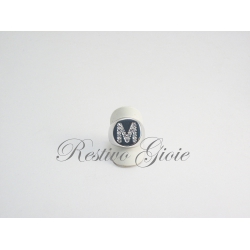 ANELLO IN ARGENTO 925 CON ZIRCONI BIANCHI MOD CHEVALIER CON LETTERA INIZIALE