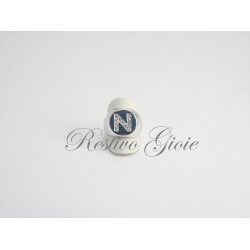ANELLO IN ARGENTO 925 CON ZIRCONI BIANCHI MOD CHEVALIER CON LETTERA INIZIALE