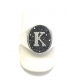 ANELLO IN ARGENTO 925 CON ZIRCONI NERI E BIANCHI MOD CHEVALIER SCUDO CON INIZIALE