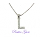 COLLANA GIROCOLLO IN ARGENTO 925 CON CIONDOLO LETTERA "L" CON ZIRCONI