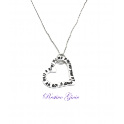 COLLANA GIROCOLLO IN ARGENTO 925 CON CIONDOLO A FORMA DI CUORE COD.GRAG313