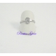 ANELLO APERTO REGOLABILE IN ARGENTO CON LETTERA INIZIALE "C" CON ZIRCONI