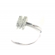 ANELLO APERTO REGOLABILE IN ARGENTO CON LETTERA INIZIALE "M" CON ZIRCONI