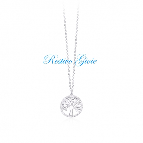 COLLANA GIROCOLLO IN ARGENTO DONNA MABINA CIONDOLO ALBERO DELLA VITA E ZIRCONI REF.553200