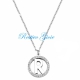 COLLANA GIROCOLLO IN ACCIAIO CON CIONDOLO LETTERA INIZIALE "R" E ZIRCONI