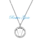 COLLANA GIROCOLLO IN ACCIAIO CON CIONDOLO LETTERA INIZIALE "V" E ZIRCONI