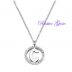 COLLANA GIROCOLLO IN ACCIAIO CON CIONDOLO LETTERA INIZIALE "C" E ZIRCONI
