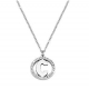 COLLANA GIROCOLLO IN ACCIAIO CON CIONDOLO LETTERA INIZIALE "C" E ZIRCONI
