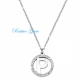 COLLANA GIROCOLLO IN ACCIAIO CON CIONDOLO LETTERA INIZIALE "P" E ZIRCONI