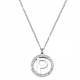 COLLANA GIROCOLLO IN ACCIAIO CON CIONDOLO LETTERA INIZIALE "P" E ZIRCONI