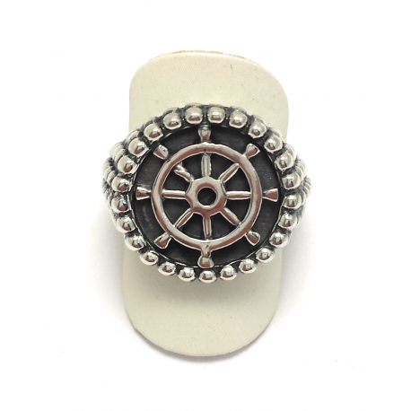 ANELLO UOMO IN ARGENTO 925 CON TIMONE MODELLO SCUDO DA MIGNOLO 1190638