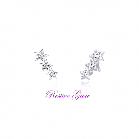 ORECCHINI DONNA MABINA IN ARGENTO 925 CON ZIRCONI REF.563240 SOGGETTO STELLE