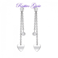 ORECCHINI PENDENTI DONNA 2JEWELS IN ACCIAIO CON CUORI E CRISTALLI REF.261244