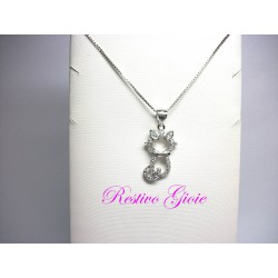 COLLANA IN ARGENTO CON CIONDOLO COD 100418 GATTINO