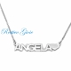 COLLANA GIROCOLLO ROLO' IN ACCIAIO LUCIDO CON NOME "ANGELA" E CUORE