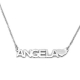 COLLANA GIROCOLLO ROLO' IN ACCIAIO LUCIDO CON NOME "ANGELA" E CUORE