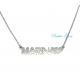 COLLANA GIROCOLLO ROLO' IN ACCIAIO LUCIDO CON NOME "MARINA" E CUORE