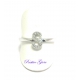 ANELLO APERTO REGOLABILE IN ARGENTO CON LETTERA INIZIALE "S" CON ZIRCONI