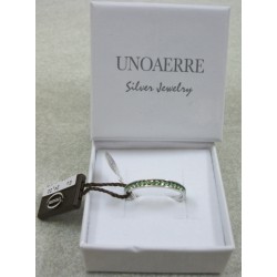 ANELLO 1AR VERETTA FEDINA AG9 IN ARGENTO SILVER UNOAERRE CON CRISTALLI VERDI MISURA 11