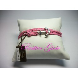 BRACCIALE ANCORA 1AR AG808 IN CORDA NAUTICA COLORATA E ARGENTO UNOAERRE
