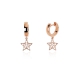 Orecchini Mabina a boccola in argento rosato con stella pendente 563253