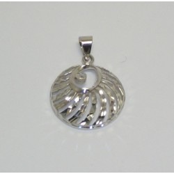 CIONDOLO PENDENTE IN ORO BIANCO 18KT 750/°°° A TRAMA APERTA GR 1,5 DONNA