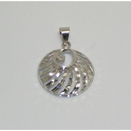 CIONDOLO PENDENTE IN ORO BIANCO 18KT 750/°°° A TRAMA APERTA GR 1,5 DONNA