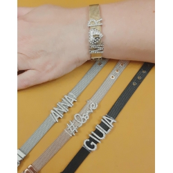 Bracciale Magnolia collezione BeTrendy colore silver con charms componibili