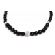Collana in onice nero con inserti in resina e chiusura in oro bianco