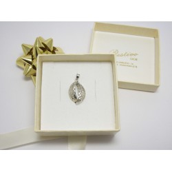CIONDOLO PENDENTE IN ORO BIANCO 18KT 750/°°° A TRAMA APERTA GR 2,10 DONNA