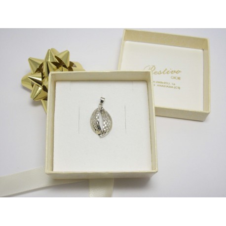 CIONDOLO PENDENTE IN ORO BIANCO 18KT 750/°°° A TRAMA APERTA GR 2,10 DONNA