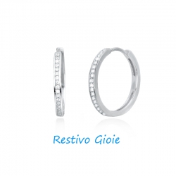 ORECCHINI CERCHIO BOCCOLA IN ARGENTO DONNA MABINA REF.563221 CON ZIRCONI