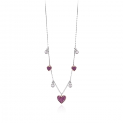 COLLANA DONNA MABINA IN ARGENTO E RUBINI SINTETICI 553285