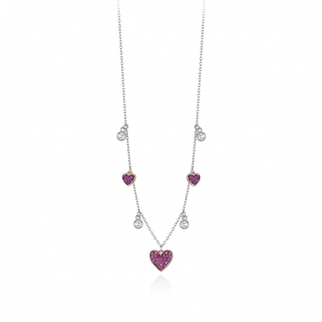 COLLANA DONNA MABINA IN ARGENTO E RUBINI SINTETICI 553285