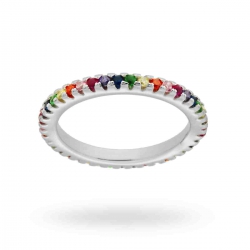 Anello Veretta Riviera Rainbow in argento 925 e zirconi colorati 17509