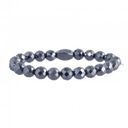 Bracciale Marlù pepite sfaccettate antracite mm 8