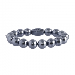 Bracciale Marlù palline ematite antracite mm 10 ref.18BR070E-10