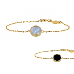 Bracciale Marlù in acciaio dorato con madreperla e acrilico ref. 2BR0045G