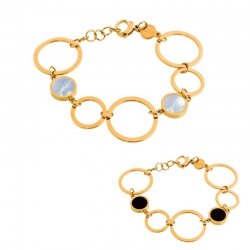 Bracciale Marlù cerchi in acciaio dorato con madreperla e acrilico ref. 2BR0046G