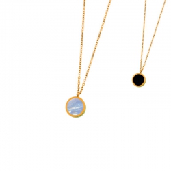 Collana Marlù acciaio dorato con ciondolo in acrilico e madreperla ref. 2CN0044G