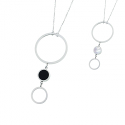 Collana Marlù cerchi in acrilico e madreperla ref. 2CO0047