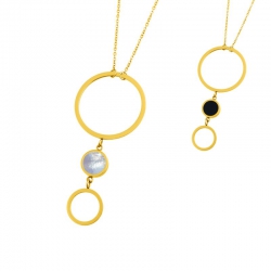 Collana Marlù cerchi in acciaio dorato ref. 2CO0047G
