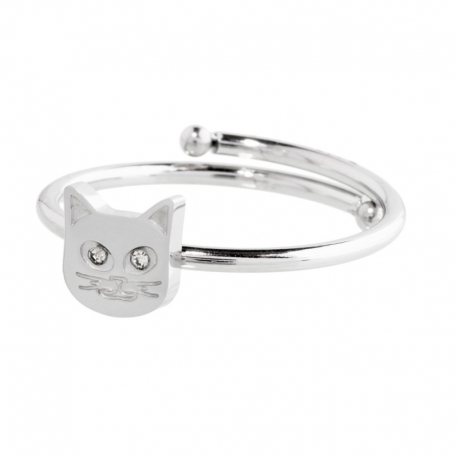 Anello aperto Marlù con gatto ref. 18AN054-S
