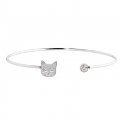 Bracciale rigido aperto Marlù con gatto ref. 18BR080