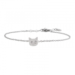 Bracciale in acciaio Marlù con gatto ref. 18BR088