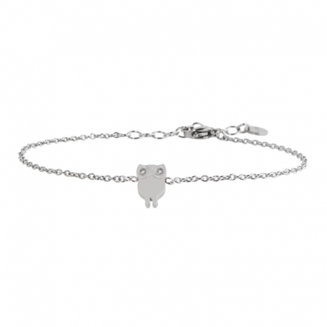 Bracciale in acciaio Marlù con gufo ref. 18BR089