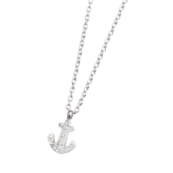 Collana Marlù in acciaio con ancora ref. 18CN037