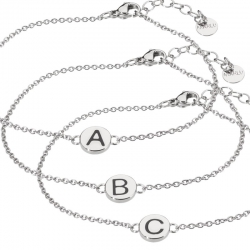 Bracciale in acciaio Marlù con lettera iniziale smaltata ref. 18BR047