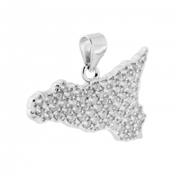 Ciondolo Sicilia in argento 925 lucido con zirconi ref. 21031